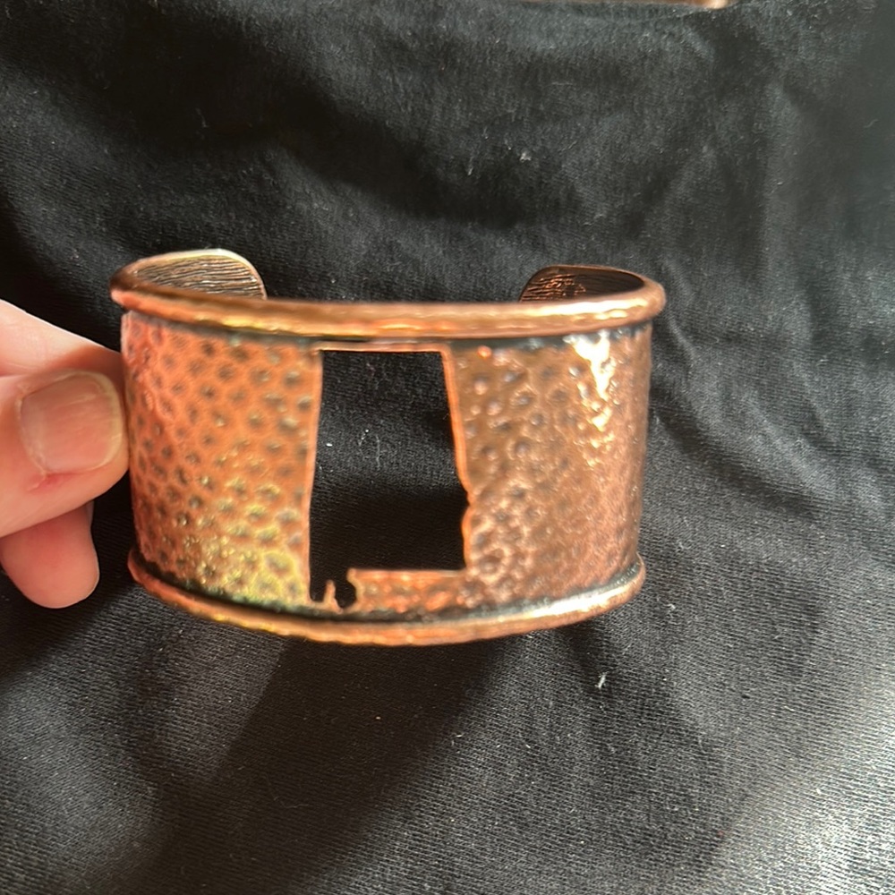 Copper Hammered Cuff Bracelet